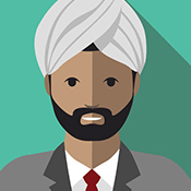man with beard in suit and turban