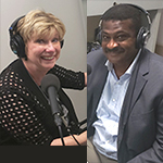 Mary Jo Monahan and Angelo McClain in the studio