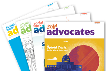 Social Work Advocates magazine covers