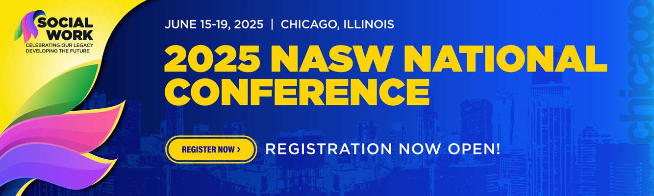 The NASW conference Register Now banner