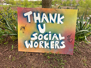 thank you social workers sign