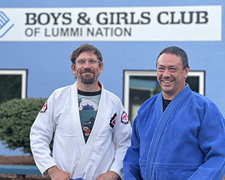 Ryan Tolman, MSW, LICSW, left, and Allan Hillaire of Lummi Nation