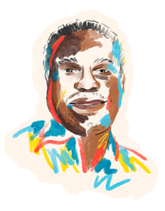 illustration of male palliative care patient