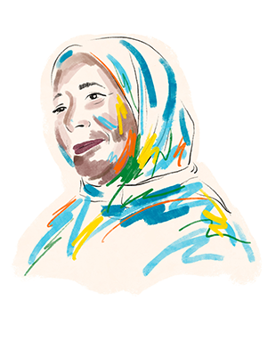 illustration of female palliative care patient