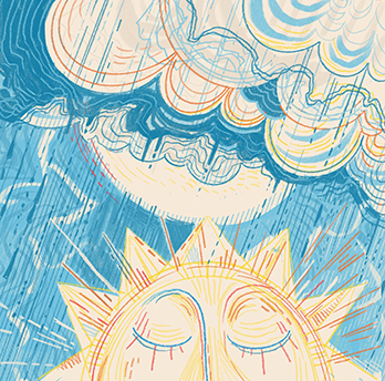 psychedelic sun