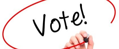 vote written in marker and circled