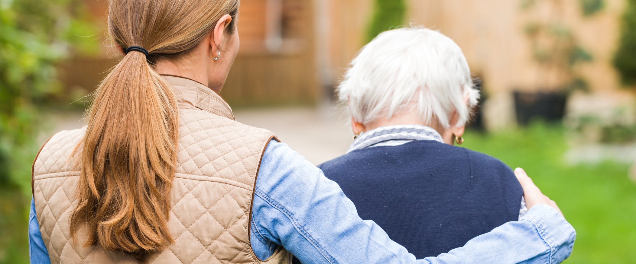 YOung and old women walking