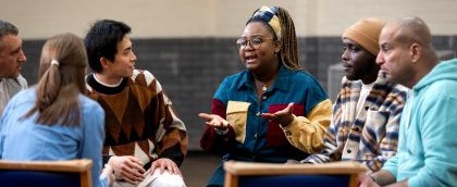 people talking in a support group