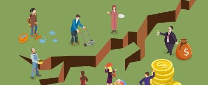 people split by a chasm