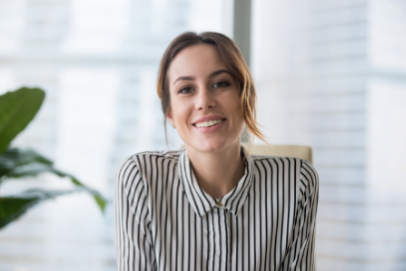 woman smiles at camera