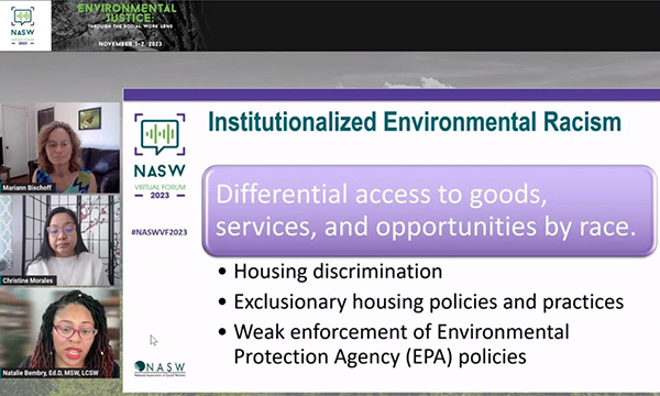 institutionalized environmental racism slide from the Environmental Justice Forum