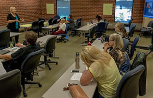 students in a lecture classroom