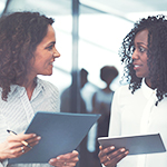 two colleagues in conversation