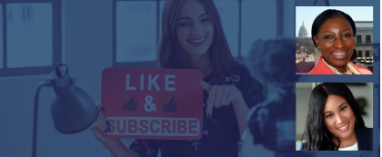 influcencer holding sign and headshots of Ashlee Fox and Andrea Murray
