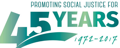 logo: promoting social justice for 45 years: 1972-2017