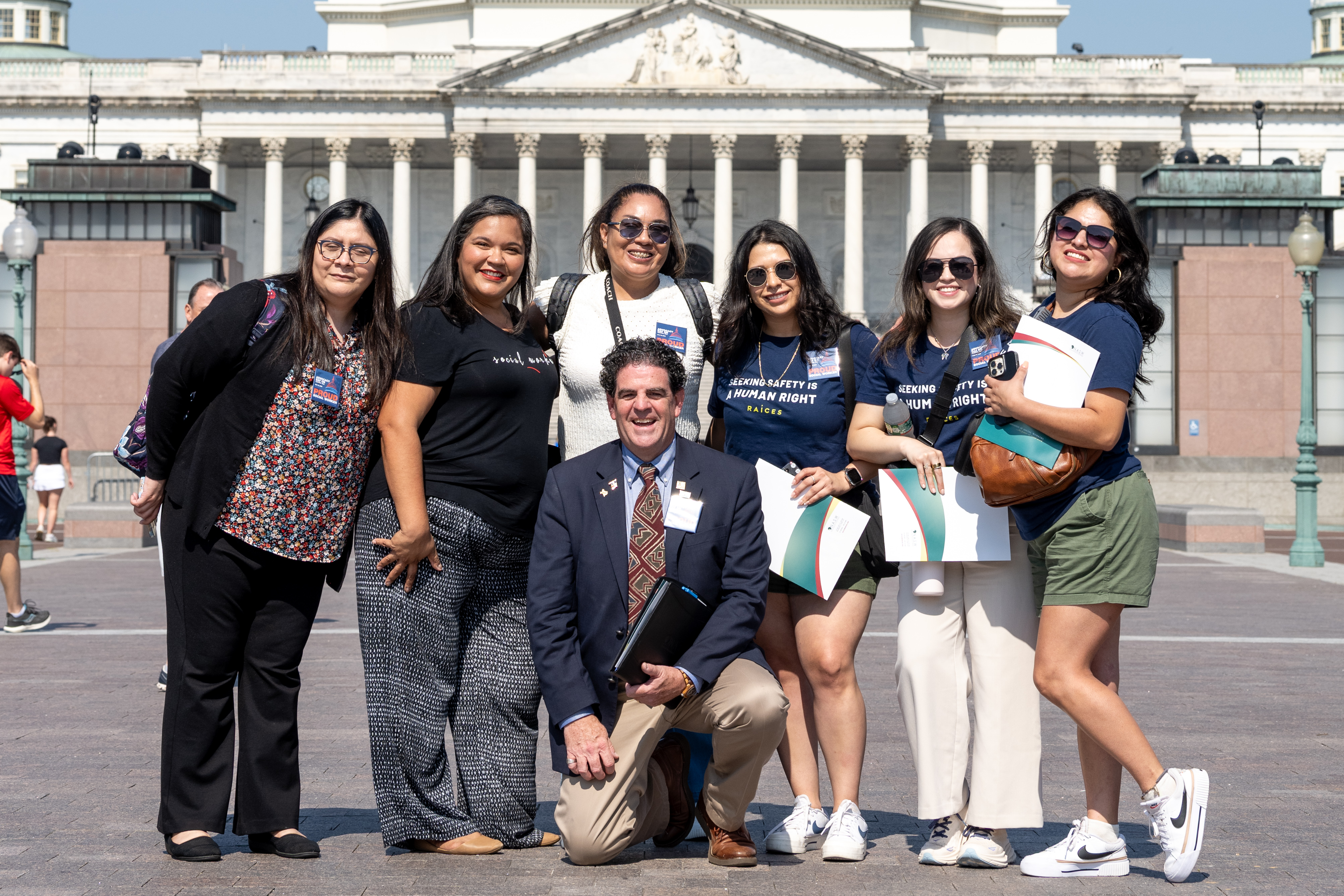 A portion of the Texas delegation in front of the Capitol 