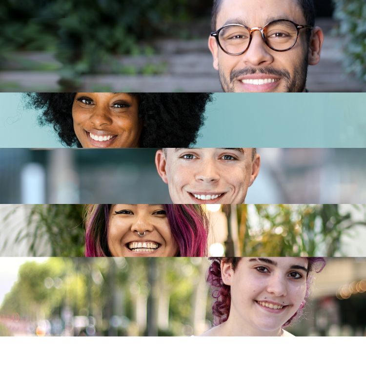 group of individual portraits of people