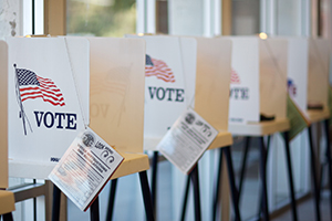 voting booths at a California primary