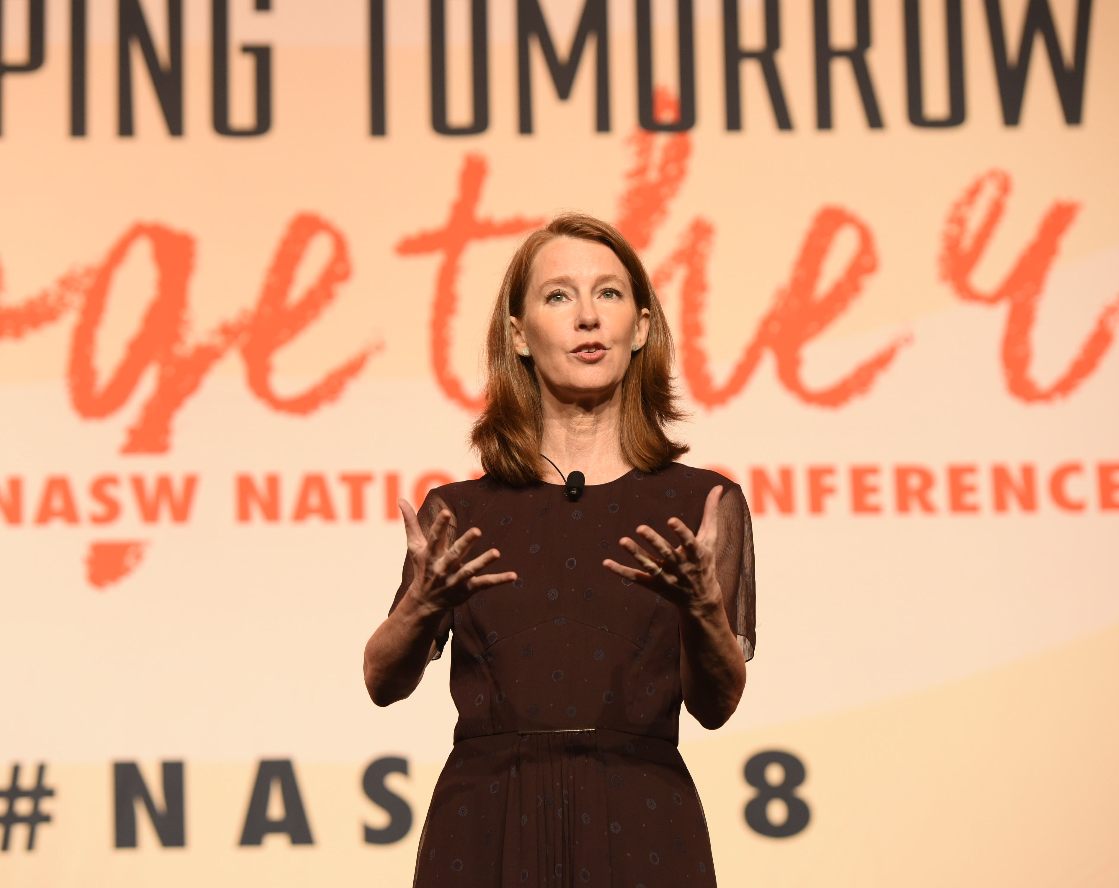 author Gretchen Rubin on stage