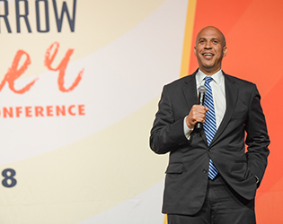 Senator Cory Booker on stage