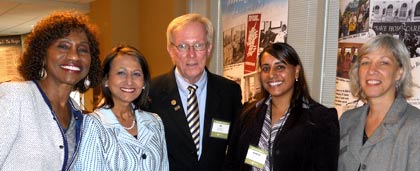 small group of conference attendees, smiling