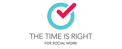 The time is right for social work, Social Work Month 2022 logo