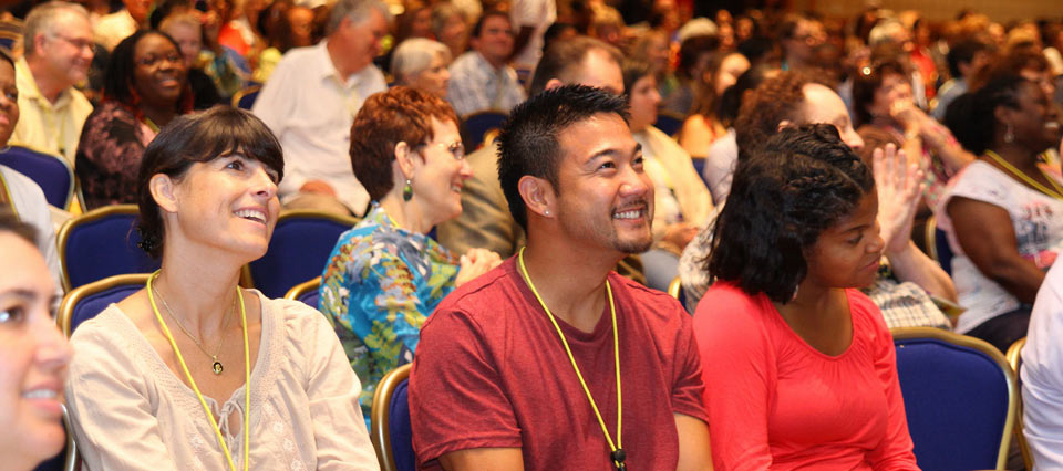 conference attendees smiling