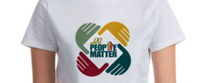 person in All People Matter t-shirt