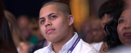 young attendee in audience at NASW conference