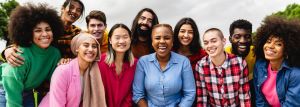 students smiling in group