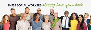 These social workers have your back, group of people in a row