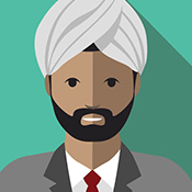 man with beard in suit and turban