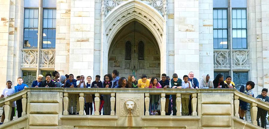 Woodlands Elementary students at Pitt in 2019