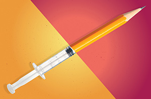 another pencil combined with needle syringe