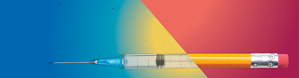 pencil combined with needle syringe