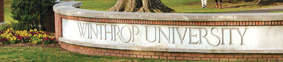 campus wall with Winthrop University carved into it