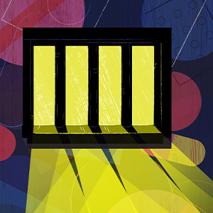 bars with yellow light streaming in