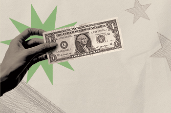 hand holds a dollar bill