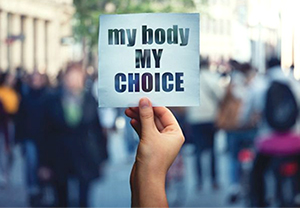 hand holding sign, My body my choice