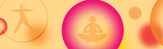 Person doing meditation and other doing tai-chi