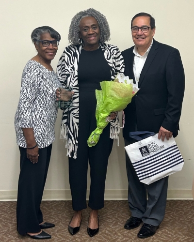 Clarinda Shabazz, Dr. Sarah Ingram-Herring, and Andres Torrens