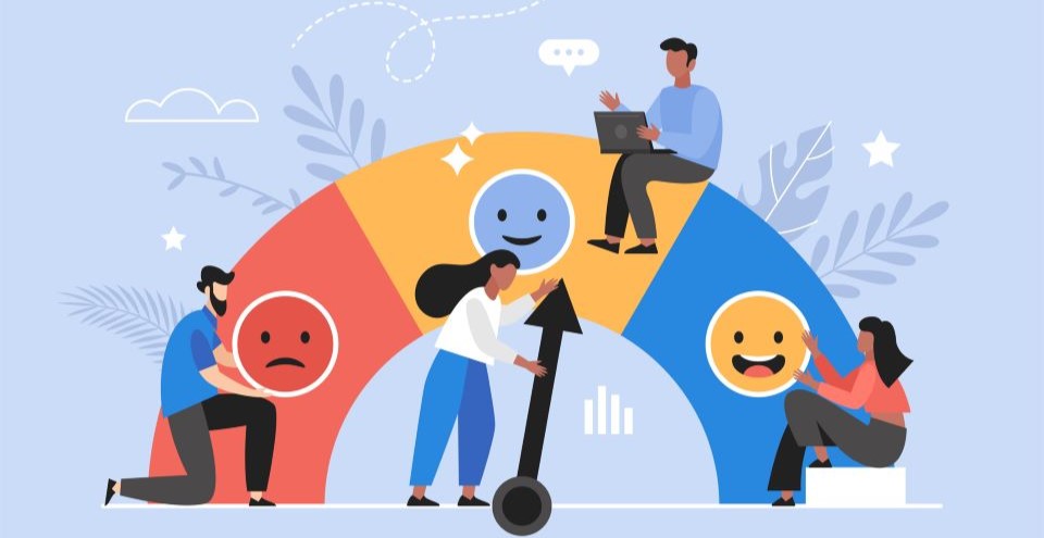 people on a scale measuring various emotions