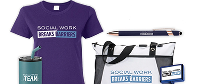 social work month t-shirt, bag, mug, pen