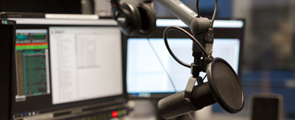 microphone in radio studio