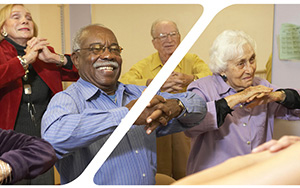 group of elders stretching