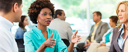 discussion at a conference breakout session