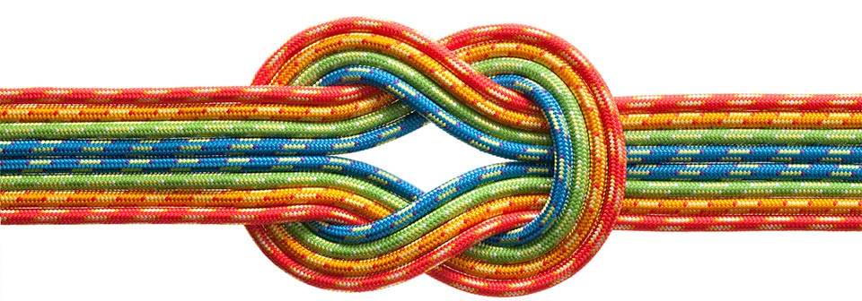 multiple strings come together to make a knot