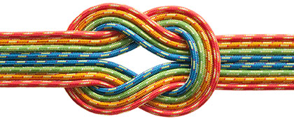 multiple strings come together to make a knot