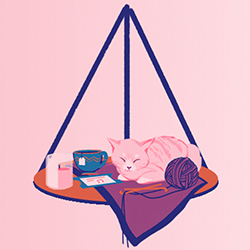 cat resting with tea and coffee cat resting with tea and coffee