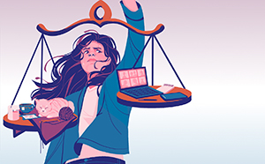 girl balances worklife scale girl balances worklife scale